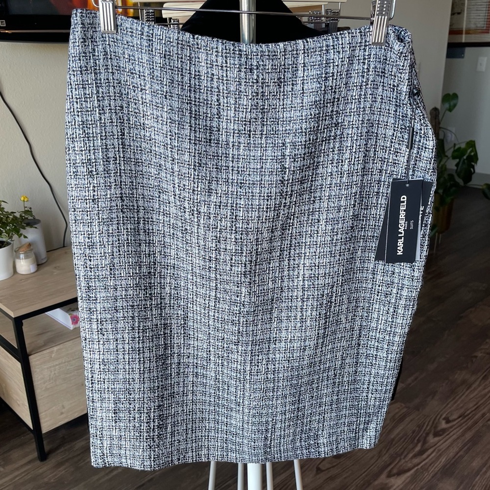 Karl Lagerfeld Paris Tweed Pencil Skirt 10